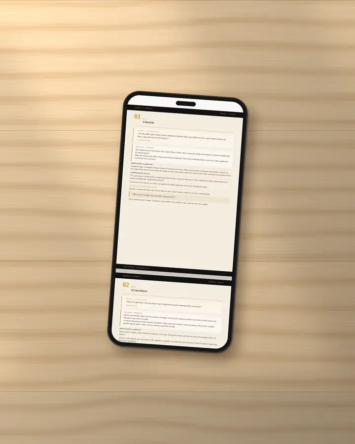 Celular mostrando o Dia 1 do Desafio em PDF